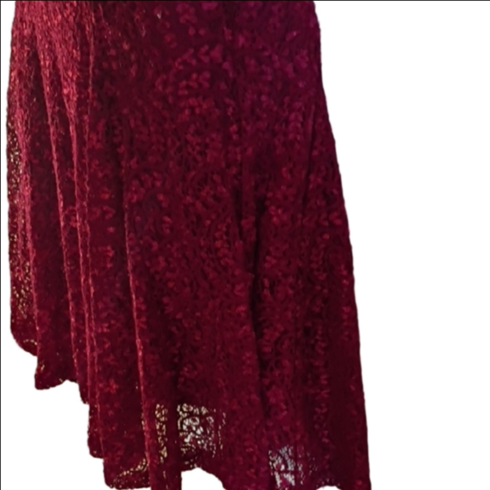 Burgundy Sheen  Lace Dress By City Studio. Great Boho Vibes. Size Small. - Picture 6 of 15